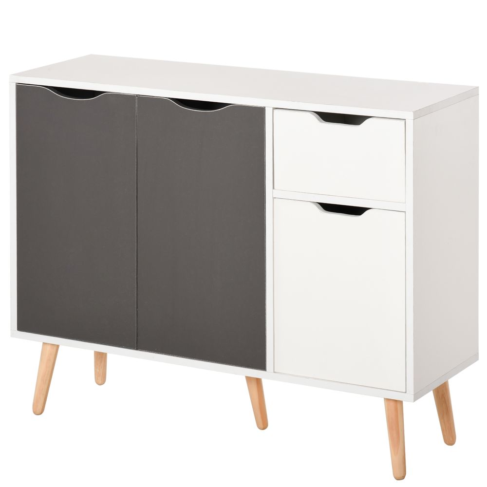 Homcom Modern Scandi Grey and White Sideboard