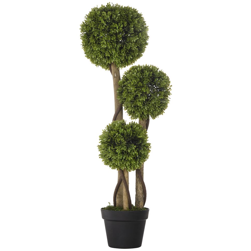 Potted Artificial Boxwood Ball Topiary Tree Plant - 90cm