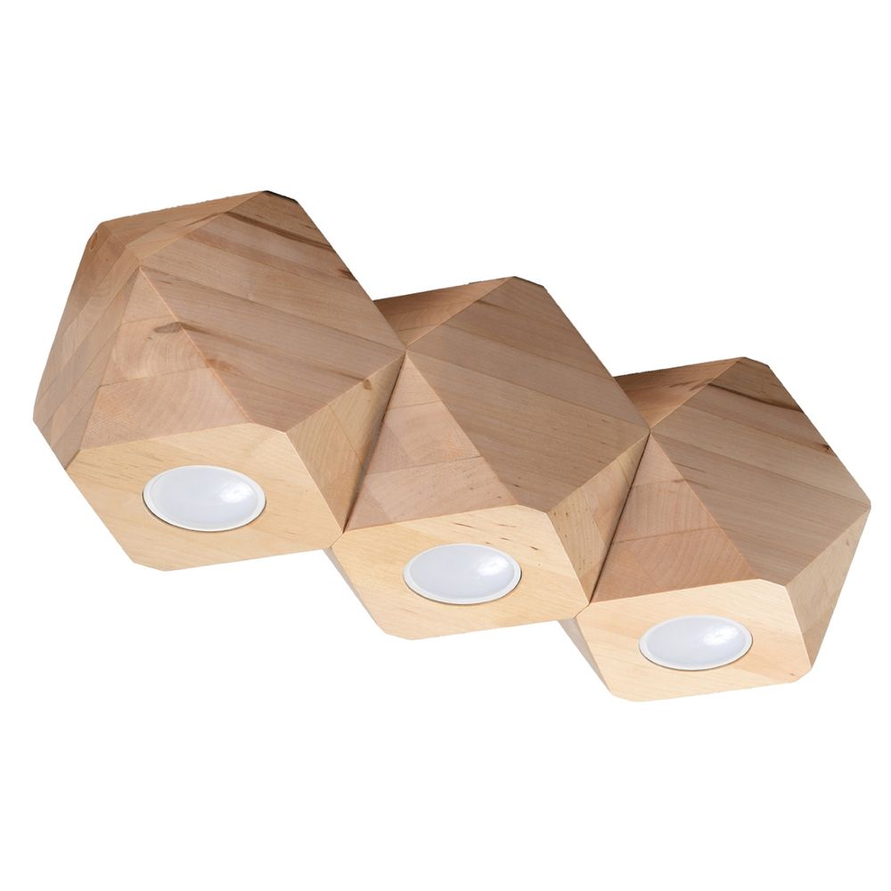 Woody Scandinavian Design 3-in-a-Row Wood LED Lights - GU10