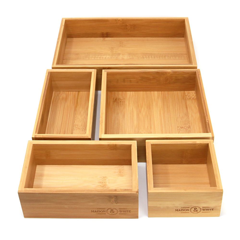 Maison & White Bamboo Drawer Organiser - 5 Piece