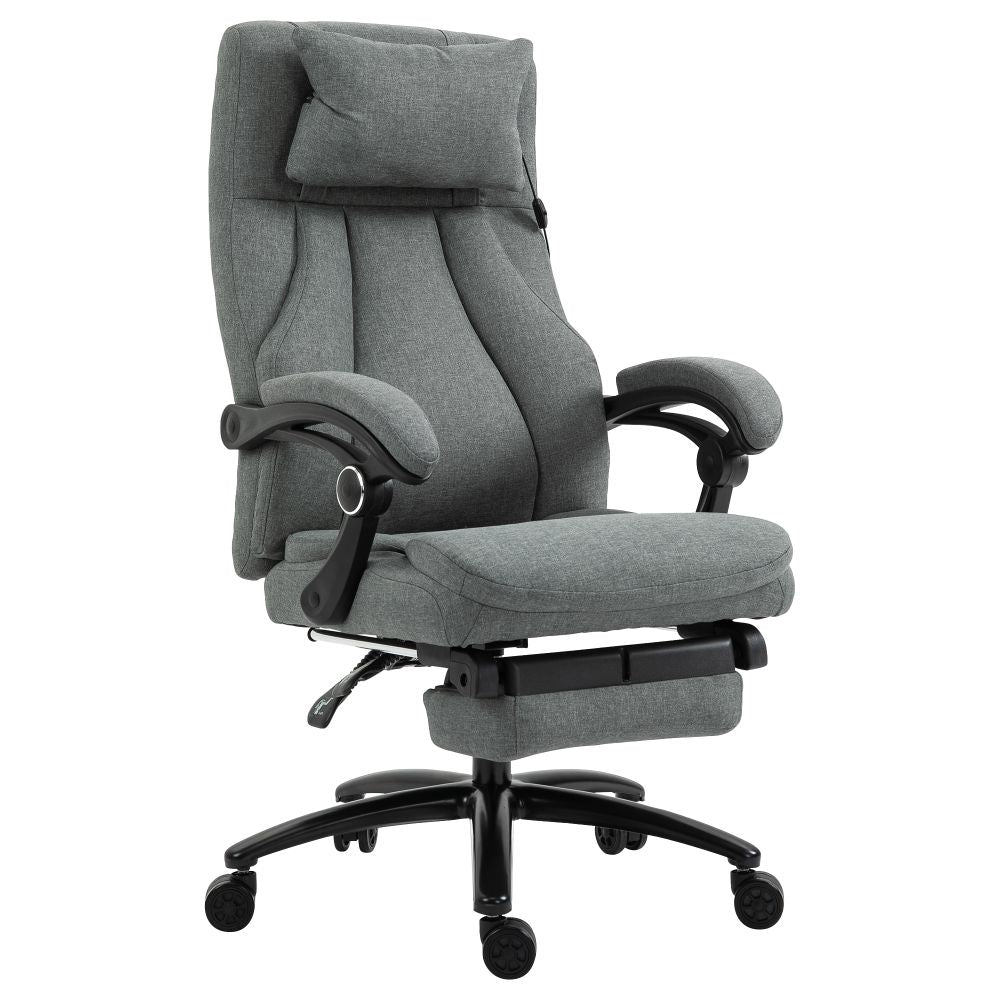 Grey Massage Office Chair with Vibration Pillow