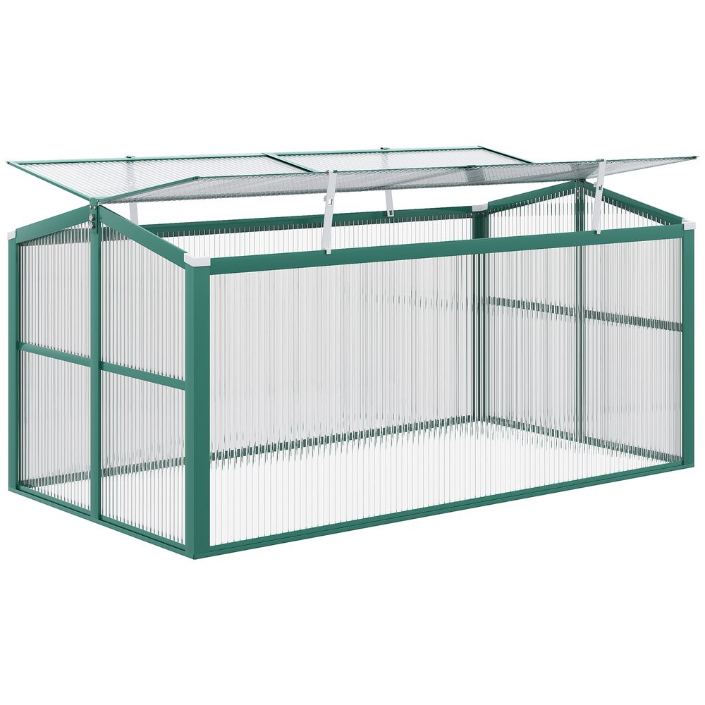 Aluminium Cold Frame Greenhouse Planter with Openable Top