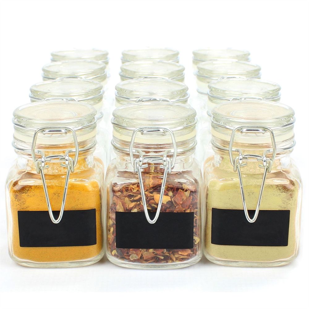 Pack of 12 Small Glass Spice Jars - Maison & White