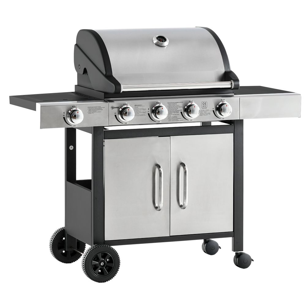 4 Burner Stainless Steel Gas Barbecue with Side Burner
