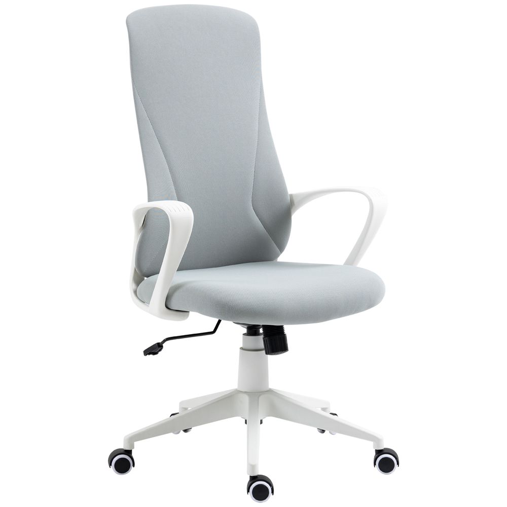 Vinsetto Light Grey High-Back Office Chair with Armrests