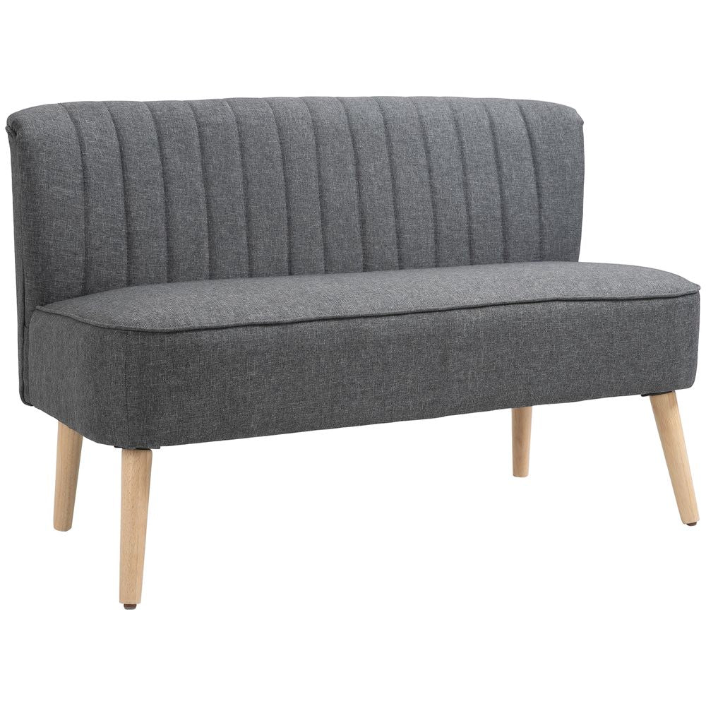 Modern Padded Armless Love Seat Sofa - Grey