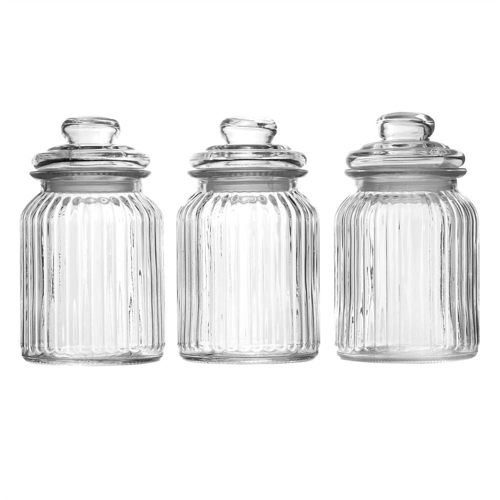 Maison & White Vintage Airtight Glass Jars 990ml - Set of 3