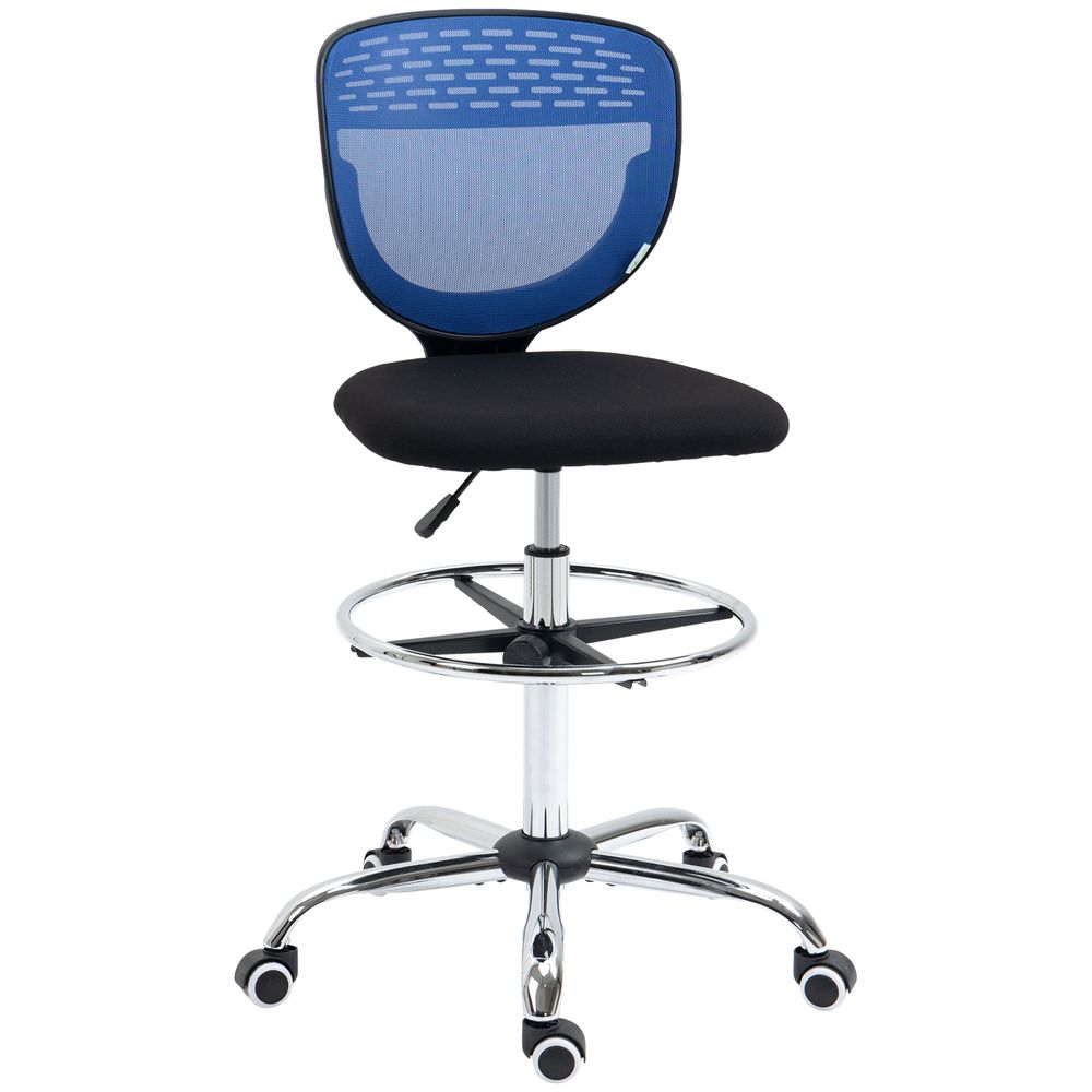 Vinsetto High Back Lumbar Support Office Chair - Blue & Black