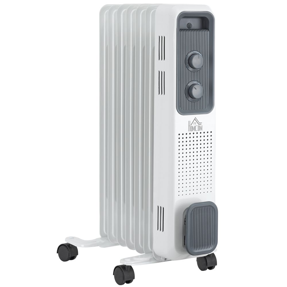 1630W White Oil Heater Radiator with Adjustable Thermostat