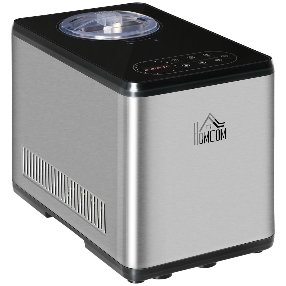 1.5L Stainless Steel Ice Cream Maker Machine with LED Display