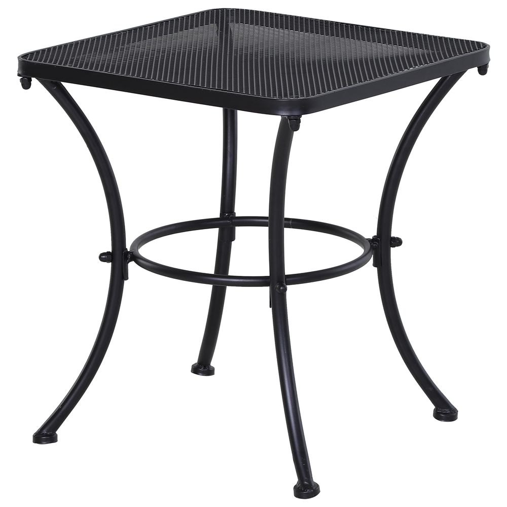 Outsunny 45cm Square Metal Bistro Table - Black