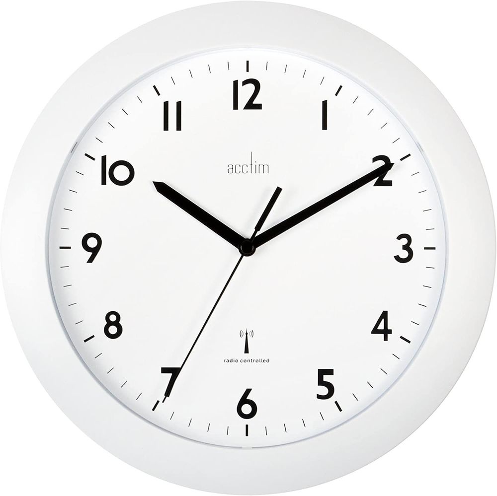 Acctim Cadiz White 25cm RC Wall Clock - 74132
