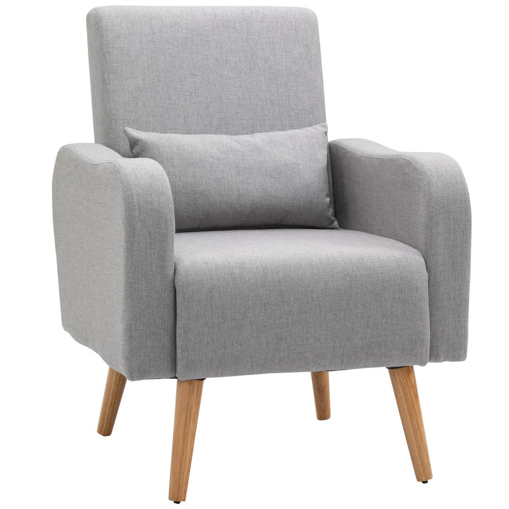 Nordic Leisure Grey Lounge Accent Chair with Cushion