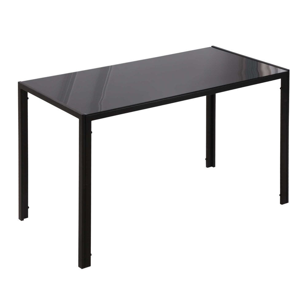 Modern Rectangular 4 Seater Dining Table with Tempered Glass Top
