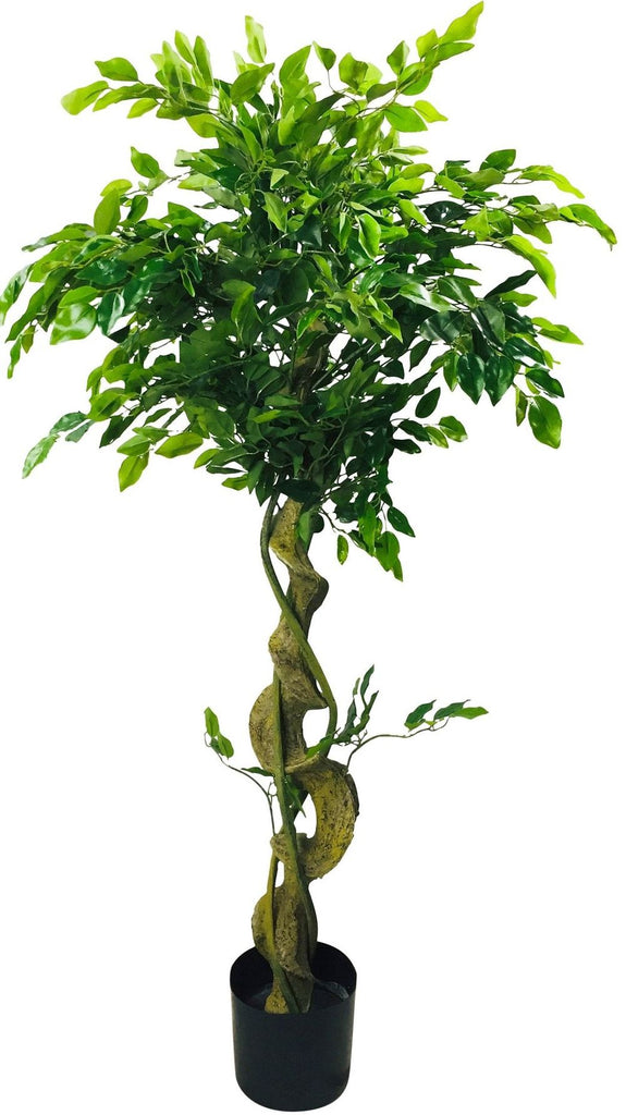 Artificial Ficus Tree with Twisted Trunk - 137cm