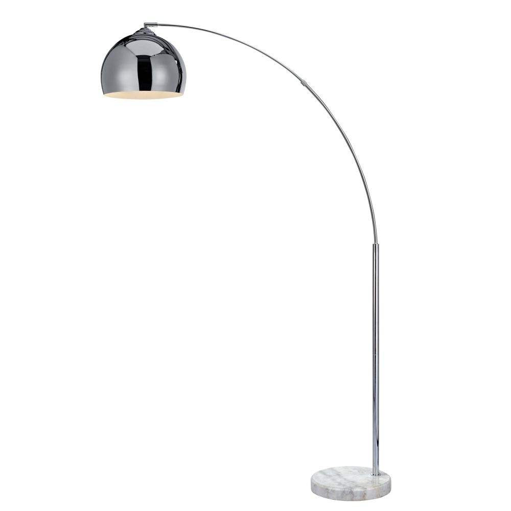 Arquer Modern LED Arc Curved Floor Lamp with Chrome Bell Shade