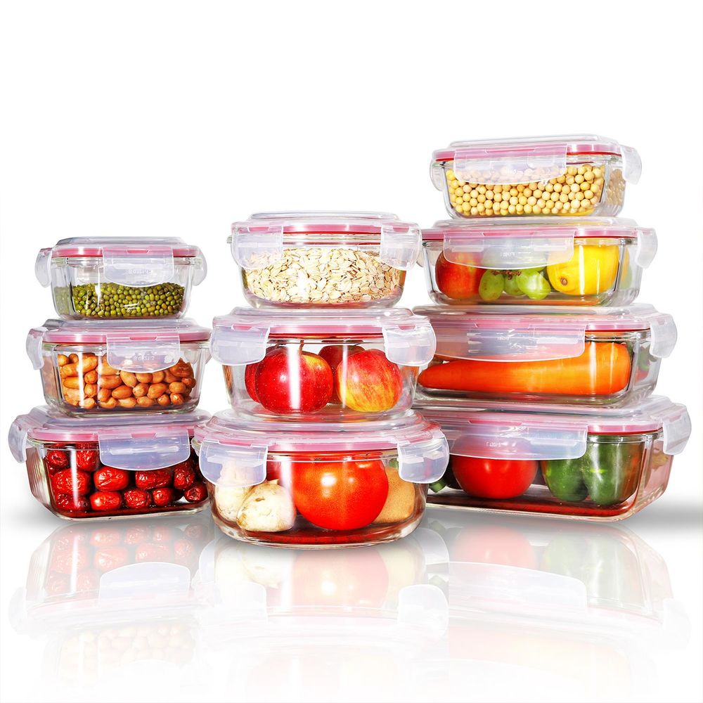 10 x Vinsani Air Tight Glass Storage Containers
