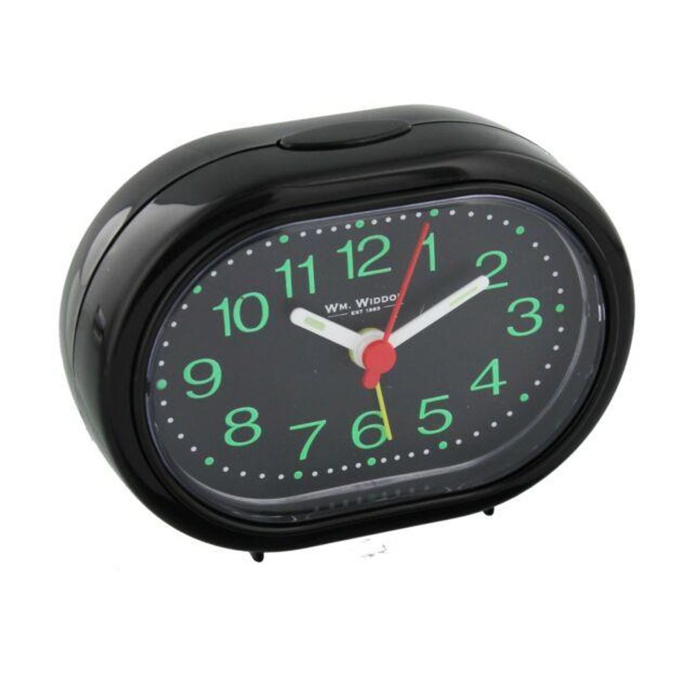 Widdop Black Oval Alarm Clock with Beep Function