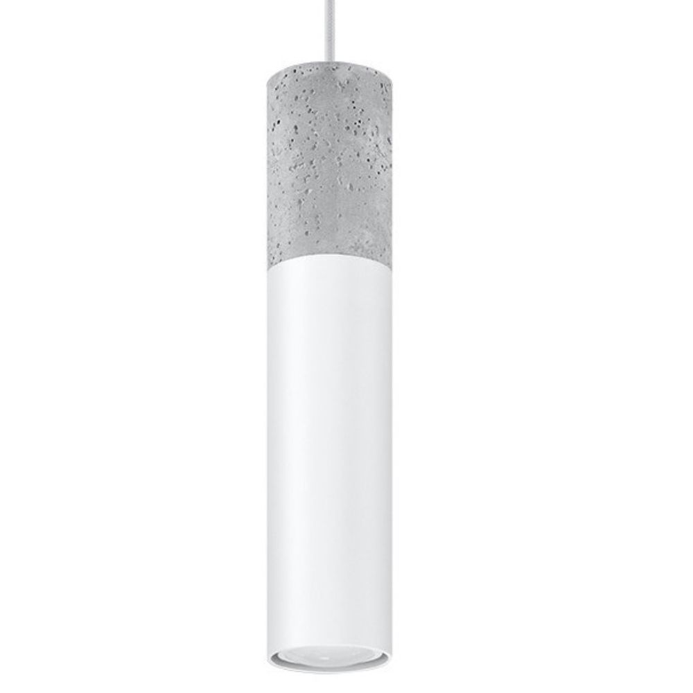 Borgio Modern White Steel & Concrete Pendant Light - GU10