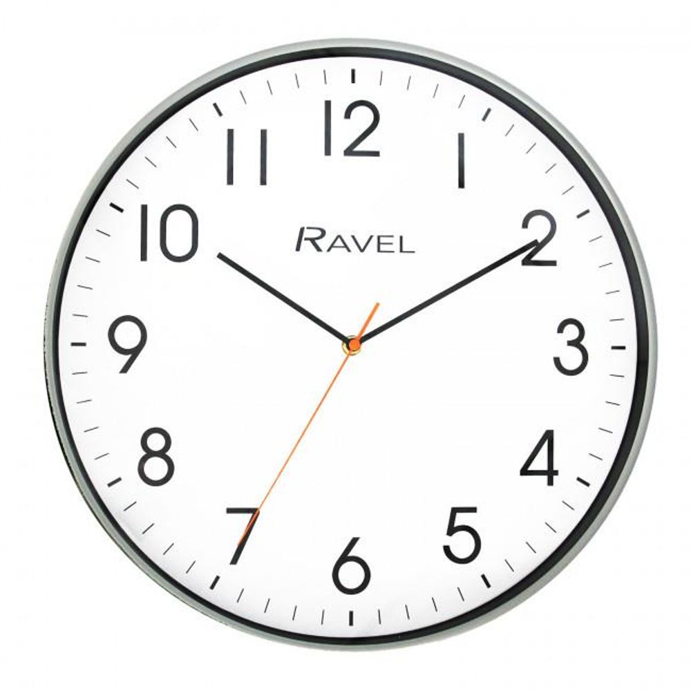 Ravel 40cm White Dial Silver Wall Clock - R.WC.40.3