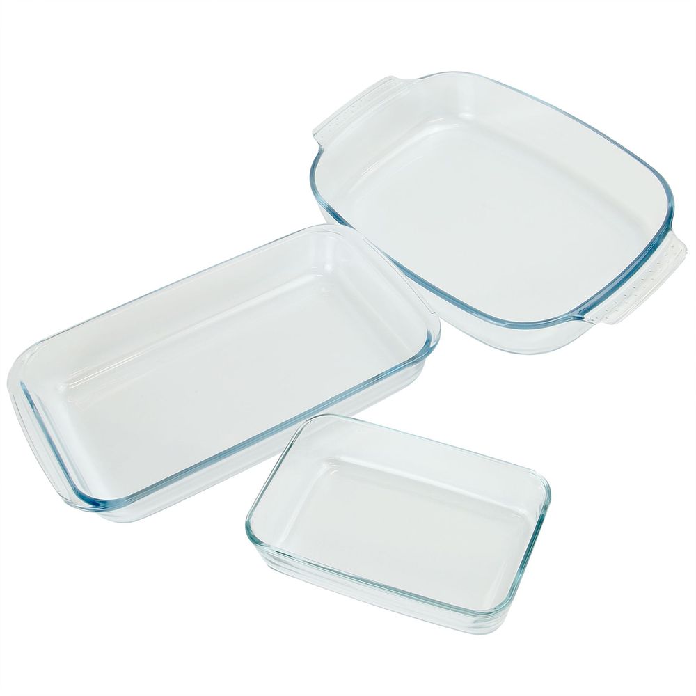 Set of 3 Glass Oven Dishes - Maison & White