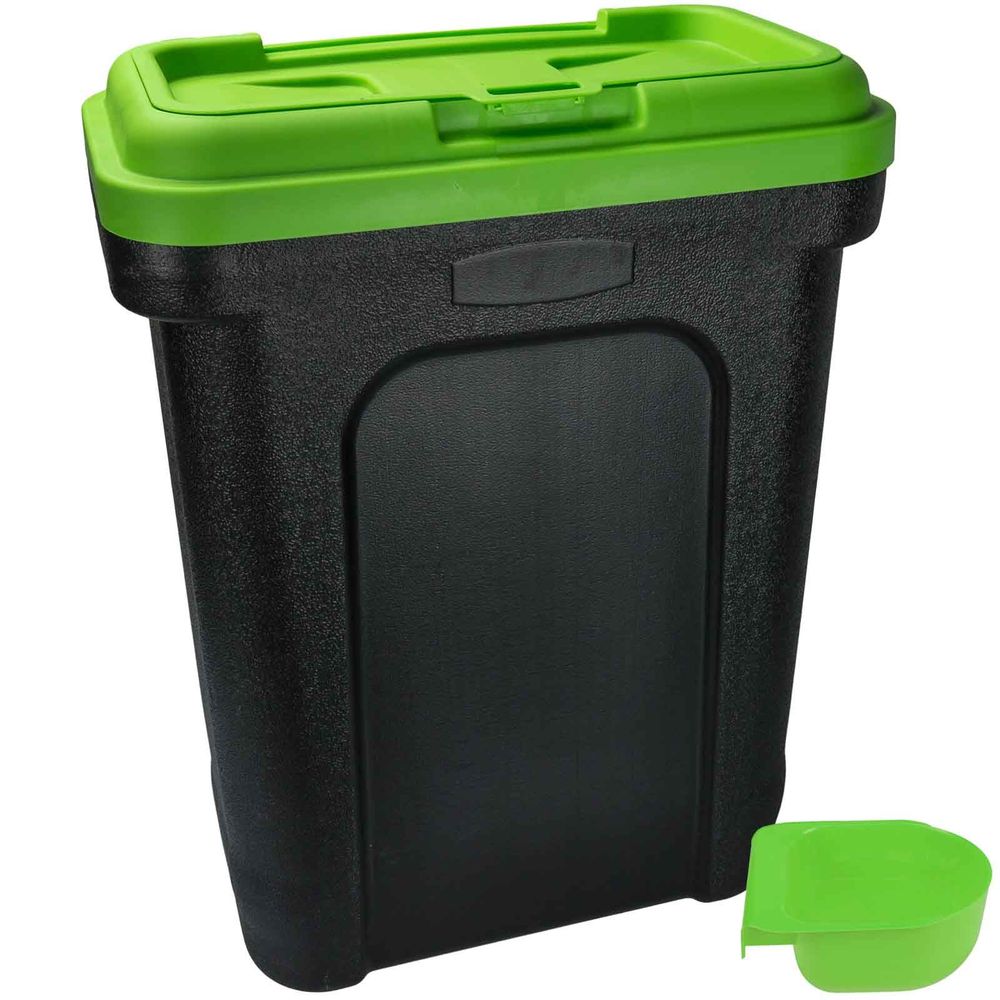 Large Green Pet Food Storage Container & Scoop