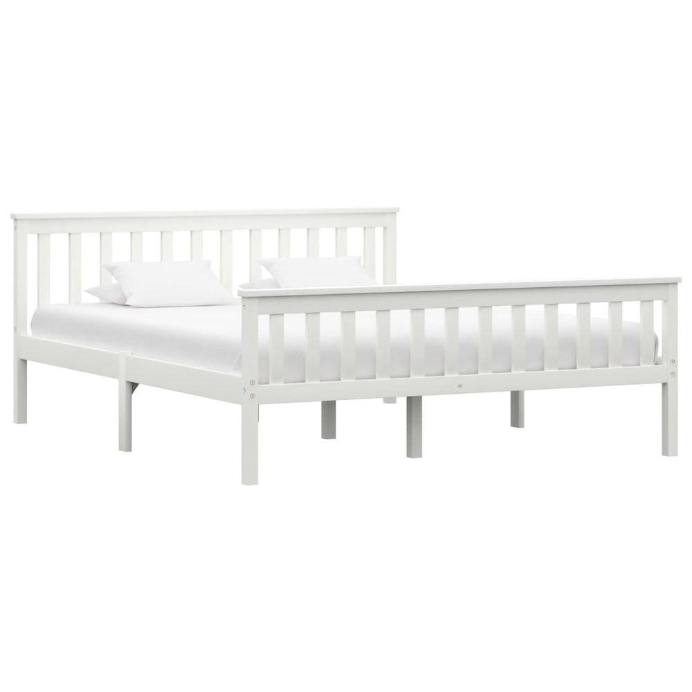 White Solid Pine King-Size Bed Frame - 150cm x 200cm