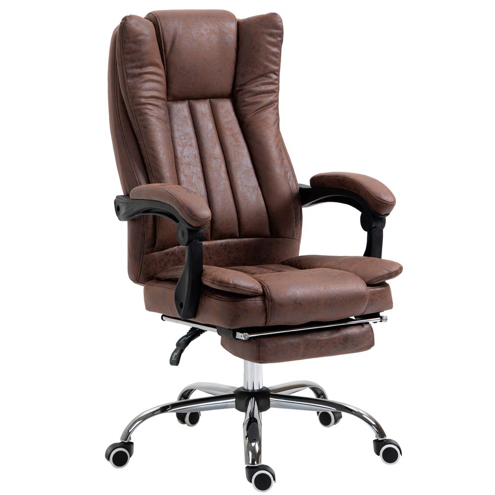 Executive Reclining Brown Office Chair with Adjustable Height