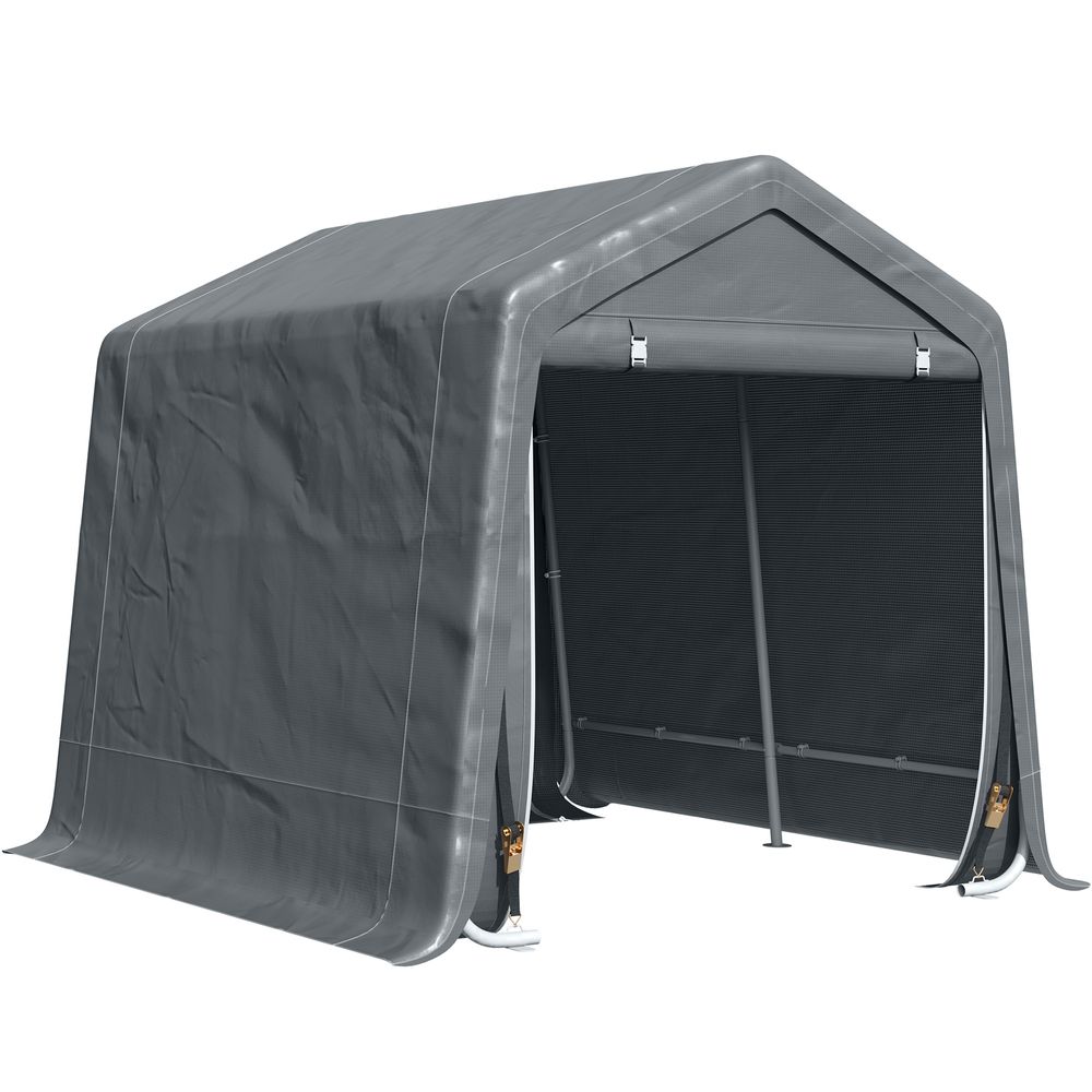 9ft x 7.5ft Heavy Duty Storage Tent with Metal Frame - Dark Grey
