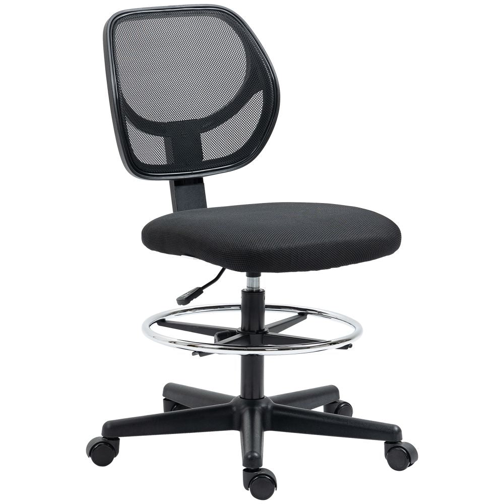 Vinsetto Draughtsman Office Chair with Adjustable Footrest - BlackVinsetto Draughtsman Office Chair with Adjustable Footrest - Black