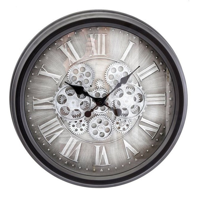 Moving Gear Clock with Roman Numerals