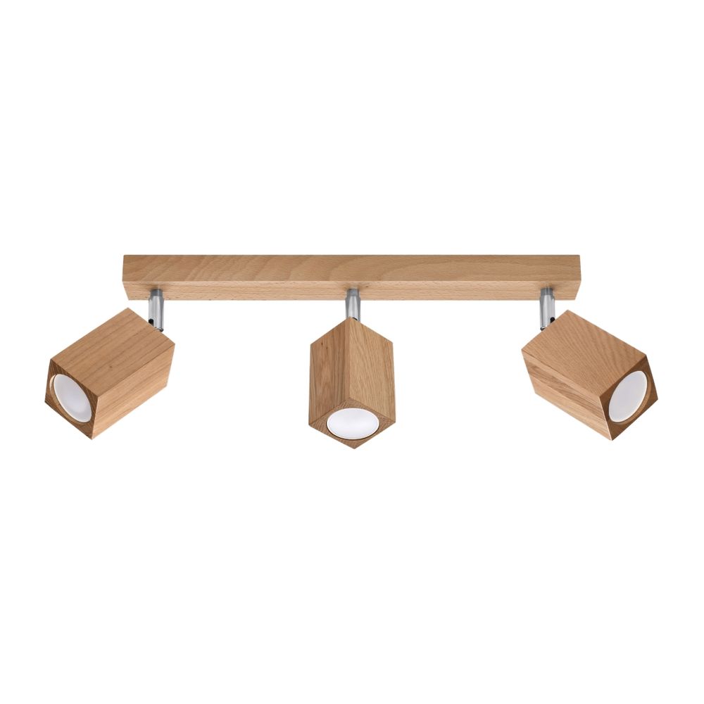 Keke Scandinavian Design 3 Spotlight Wood Ceiling Fixture - GU10
