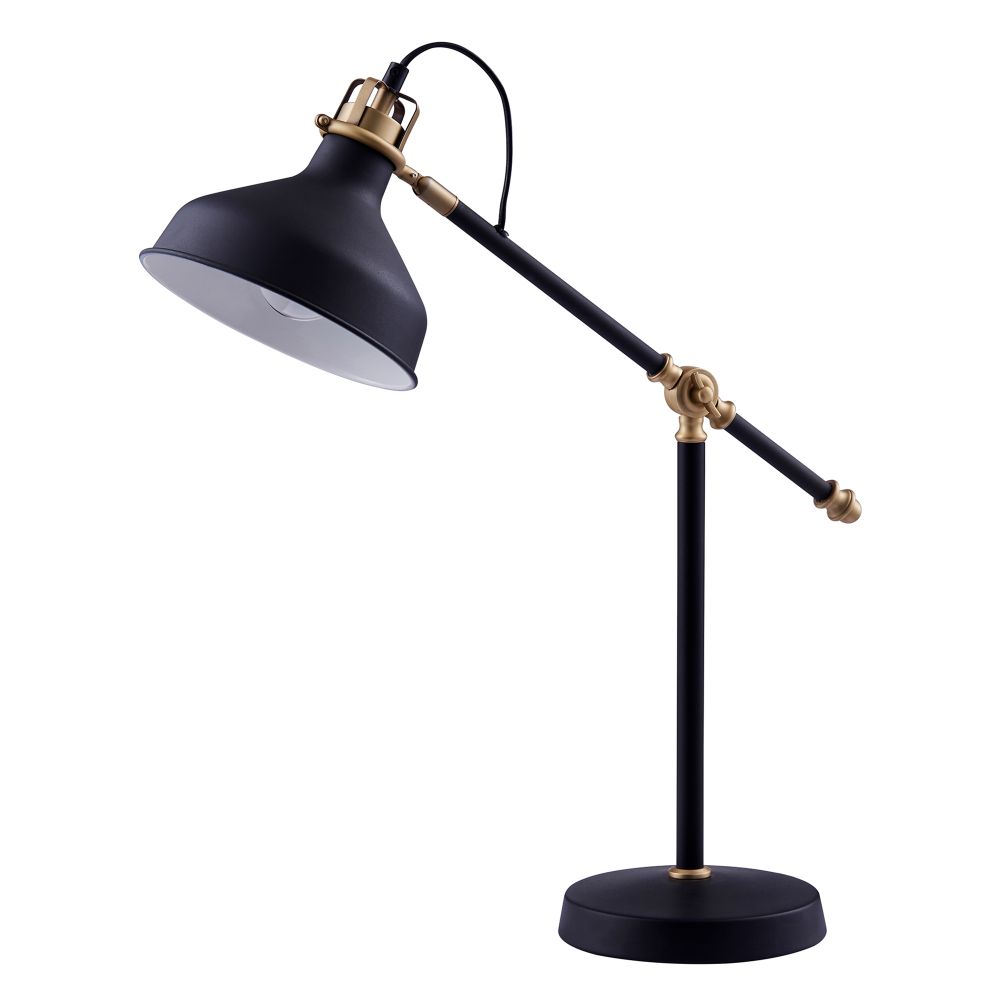 Adjustable Pivot Spot Light Desk Lamp - Black