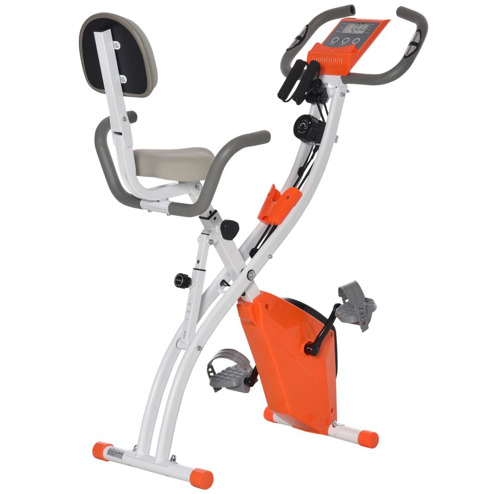 Homcom 2 In 1 Exercise Bike with 8-Level Resistance - Orange