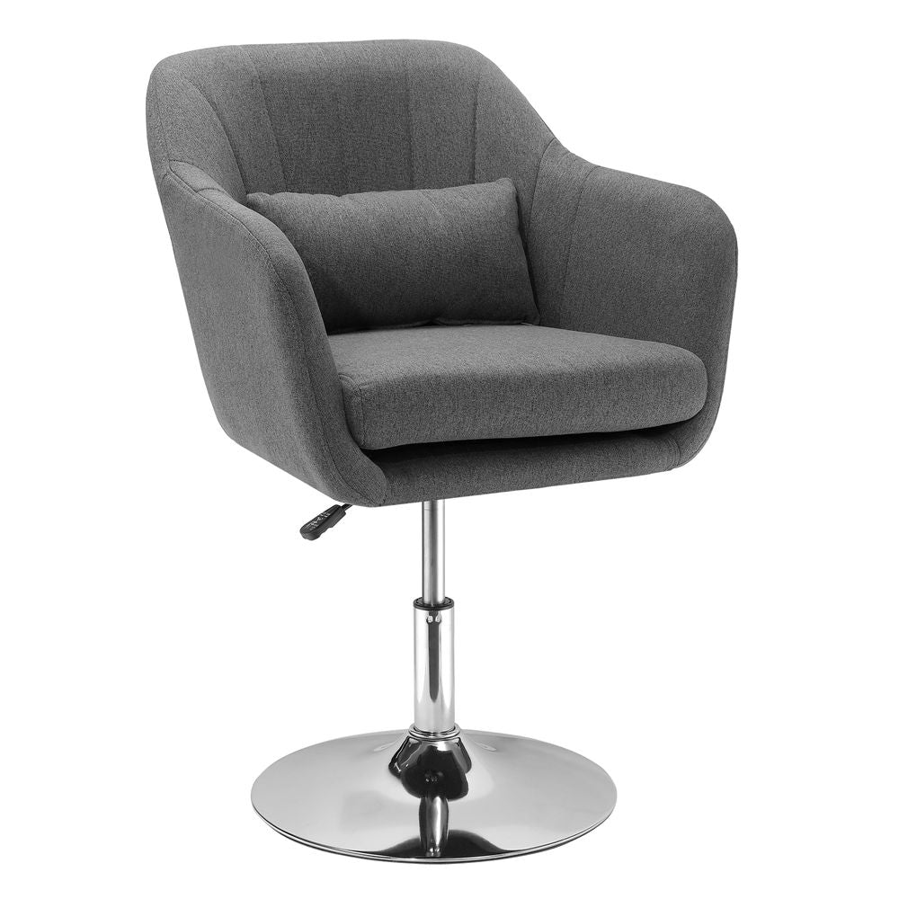 Stylish Retro Swivel Tub Chair with Steel Frame - Dark Grey