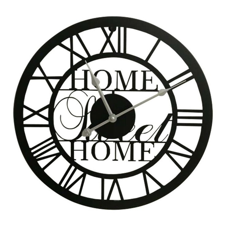 60CM Black Metal Home Sweet Home Wall Clock