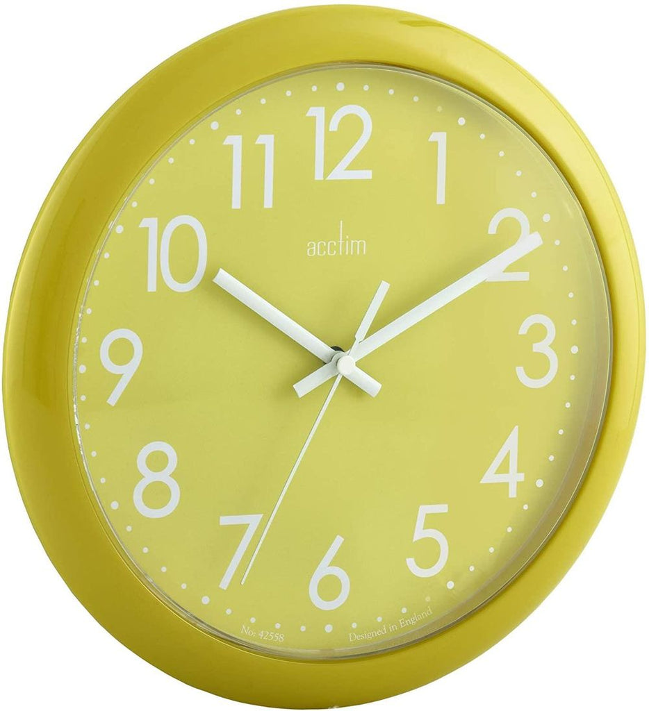 Acctim Abingdon 25.5cm Lime Green Wall Clock - 21895